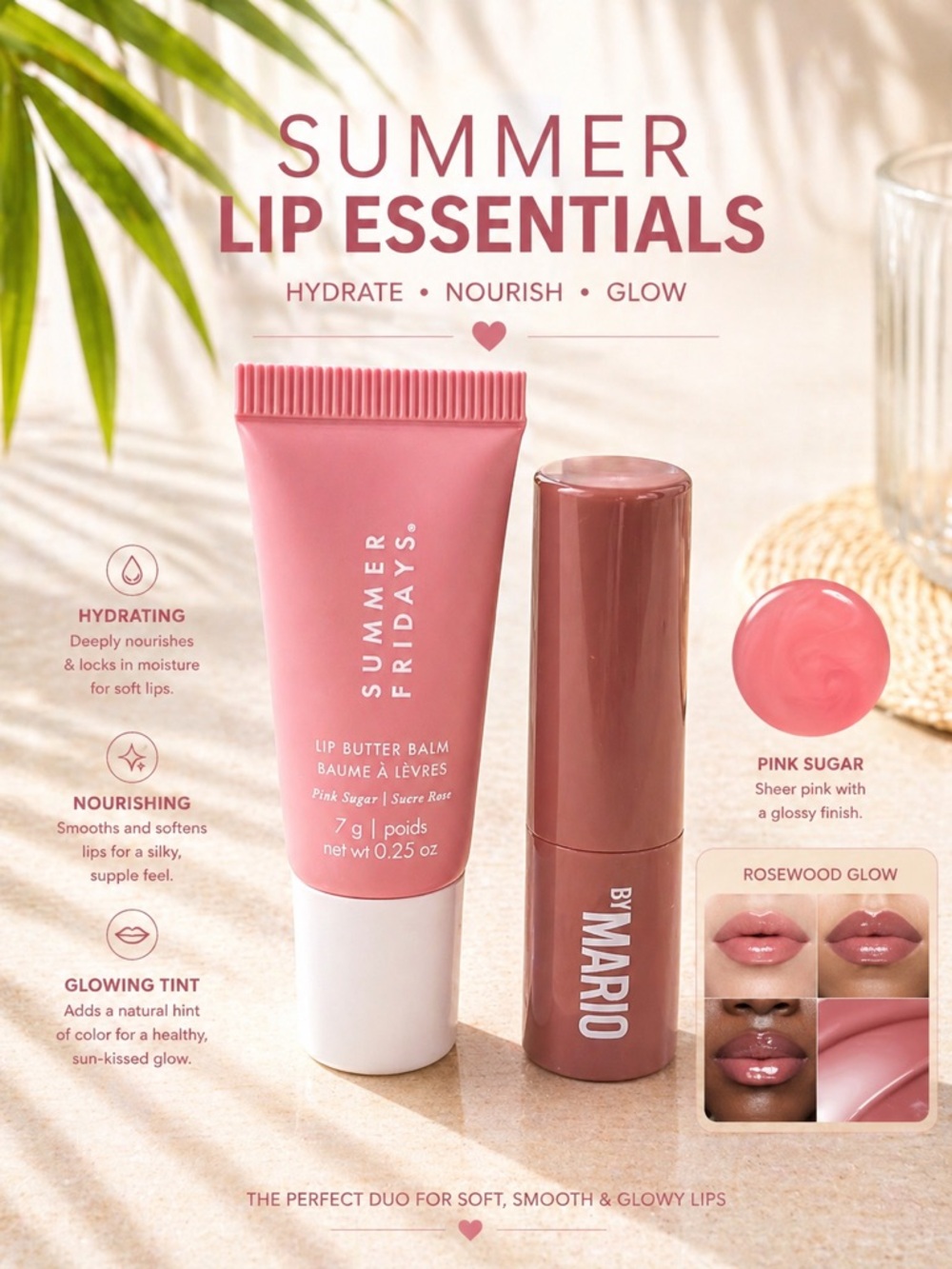 Summer Fridays & Makeup By Mario Lip Bundle